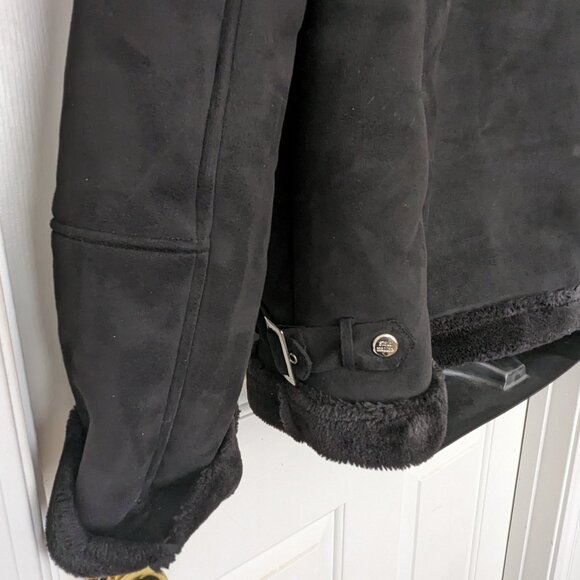 Steve Madden Women's Faux-Shearling Coat, Created for Macy's Size M Black - Picture 8 of 13